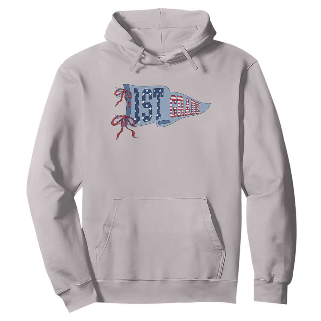 1st Grade Teacher Pennant US Flag Back to School Hoodie