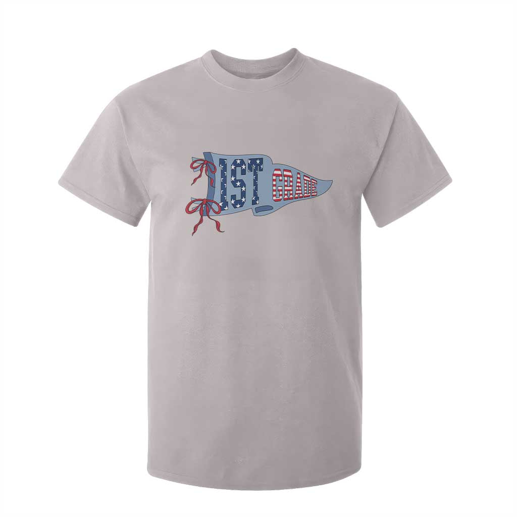 1st Grade Teacher Pennant US Flag Back to School T Shirt For Kid