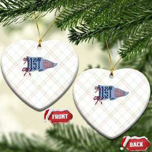 1st Grade Teacher Pennant US Flag Back to School Ceramic Ornament