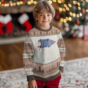 1st Grade Teacher Pennant US Flag Back to School Ugly Christmas Sweater