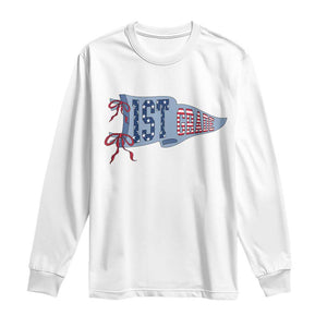 1st Grade Teacher Pennant US Flag Back to School Long Sleeve Shirt