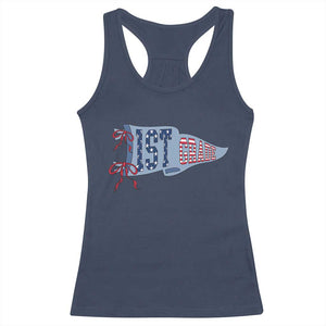 1st Grade Teacher Pennant US Flag Back to School Racerback Tank Top