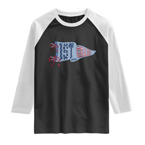 1st Grade Teacher Pennant US Flag Back to School Raglan Shirt
