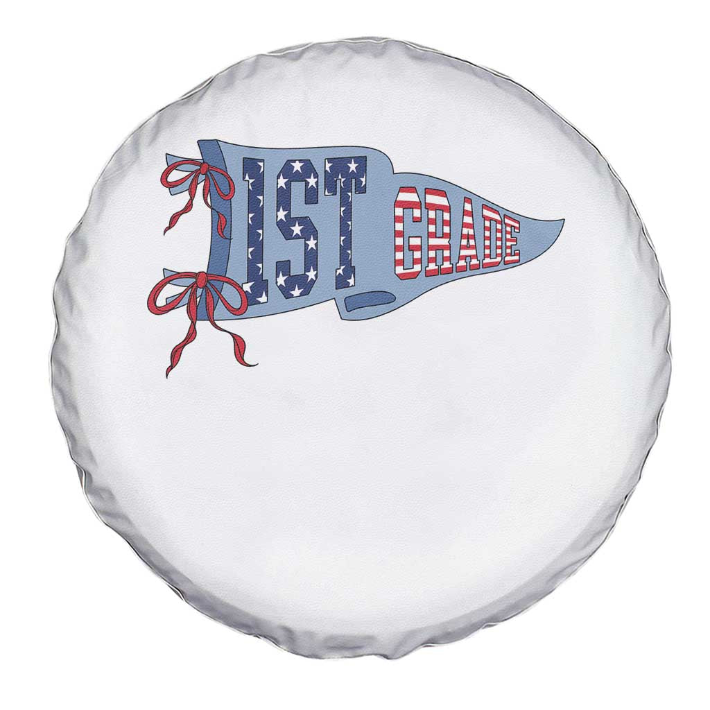 1st Grade Teacher Pennant US Flag Back to School Spare Tire Cover