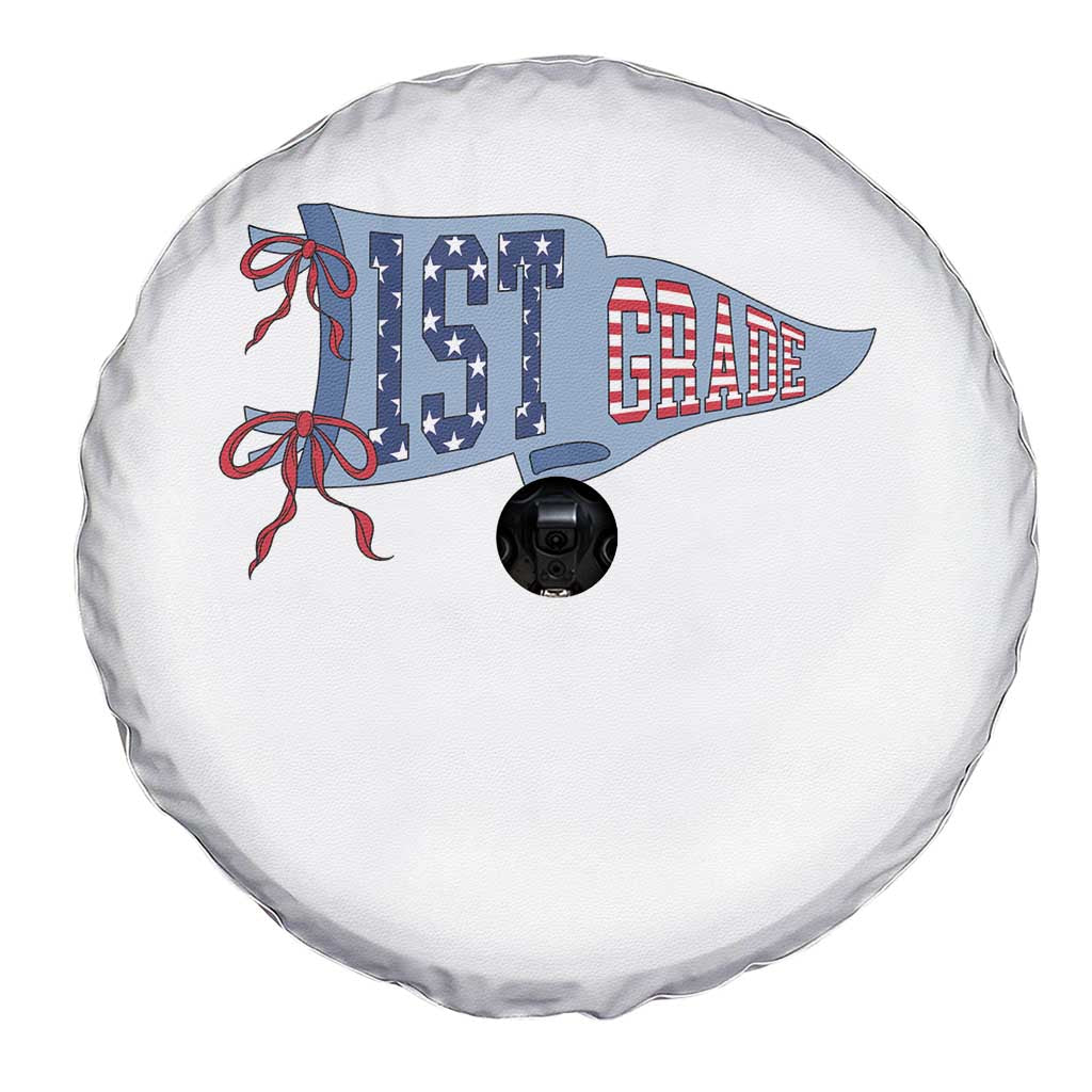 1st Grade Teacher Pennant US Flag Back to School Spare Tire Cover