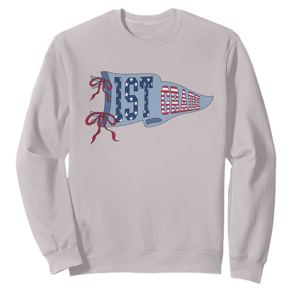1st Grade Teacher Pennant US Flag Back to School Sweatshirt