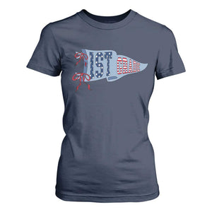 1st Grade Teacher Pennant US Flag Back to School T Shirt For Women