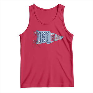 1st Grade Teacher Pennant US Flag Back to School Tank Top