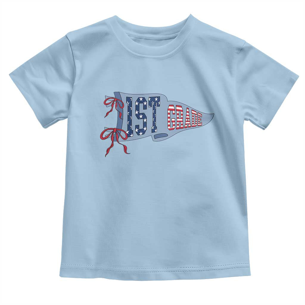 1st Grade Teacher Pennant US Flag Back to School Toddler T Shirt