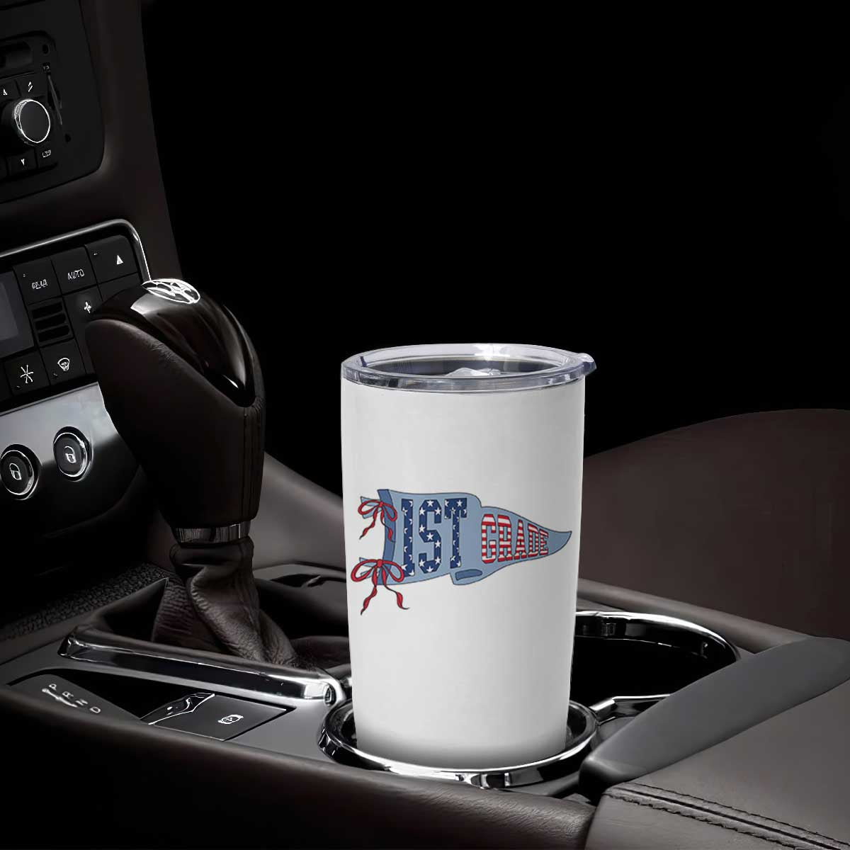 1st Grade Teacher Pennant US Flag Back to School Tumbler Cup
