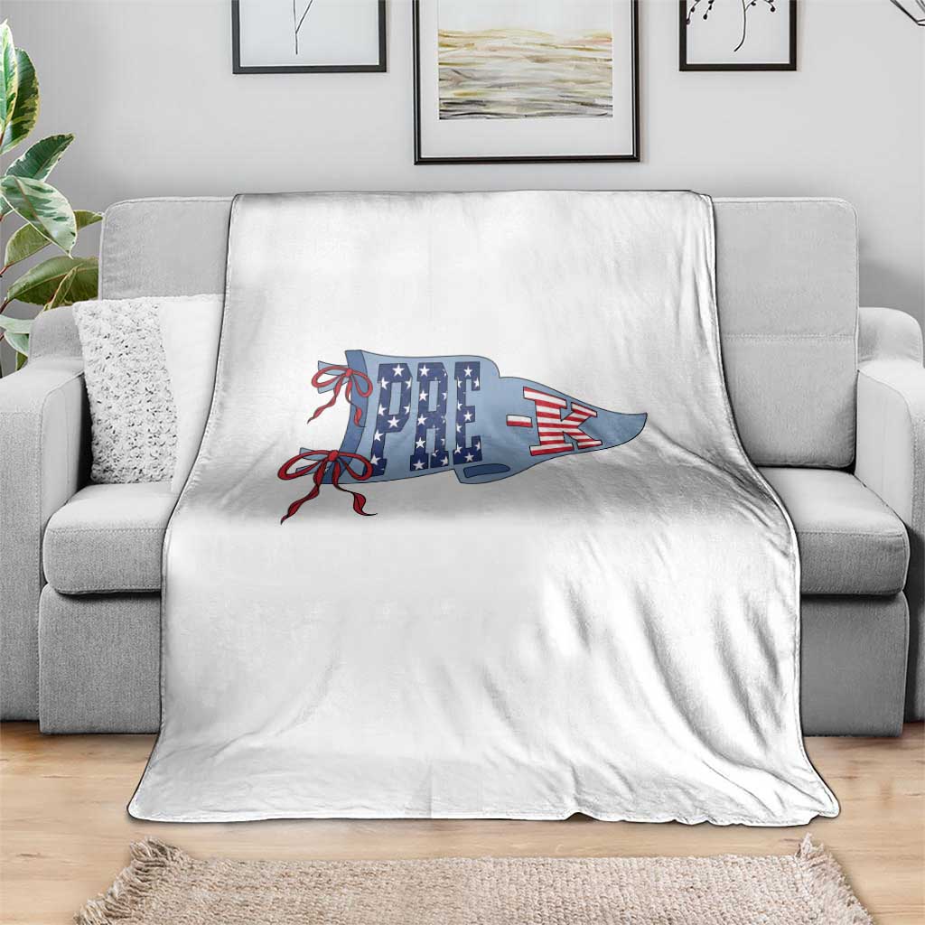 Pre-K Teacher Pennant US Flag Back to School Throw Blanket TS14 Print Your Wear