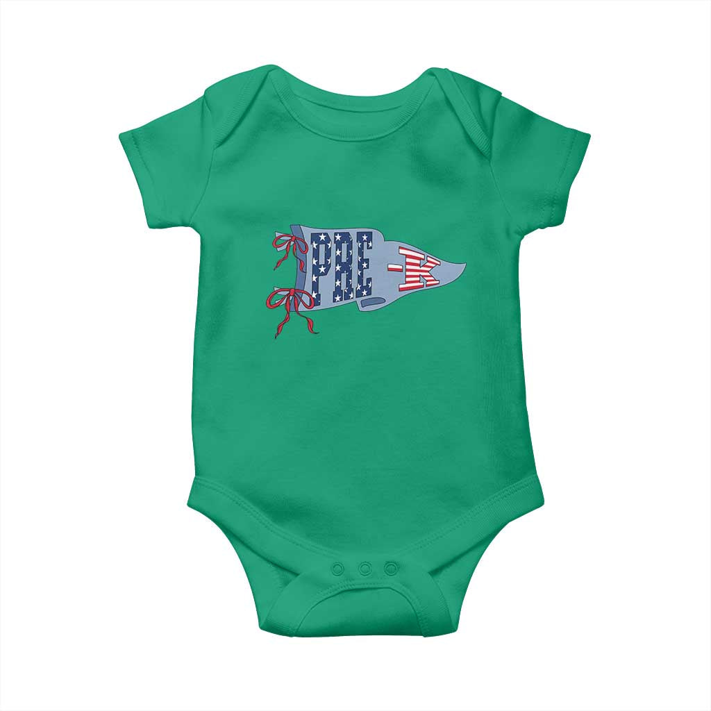 Pre-K Teacher Pennant US Flag Back to School Baby Onesie TS14 Irish Green Print Your Wear