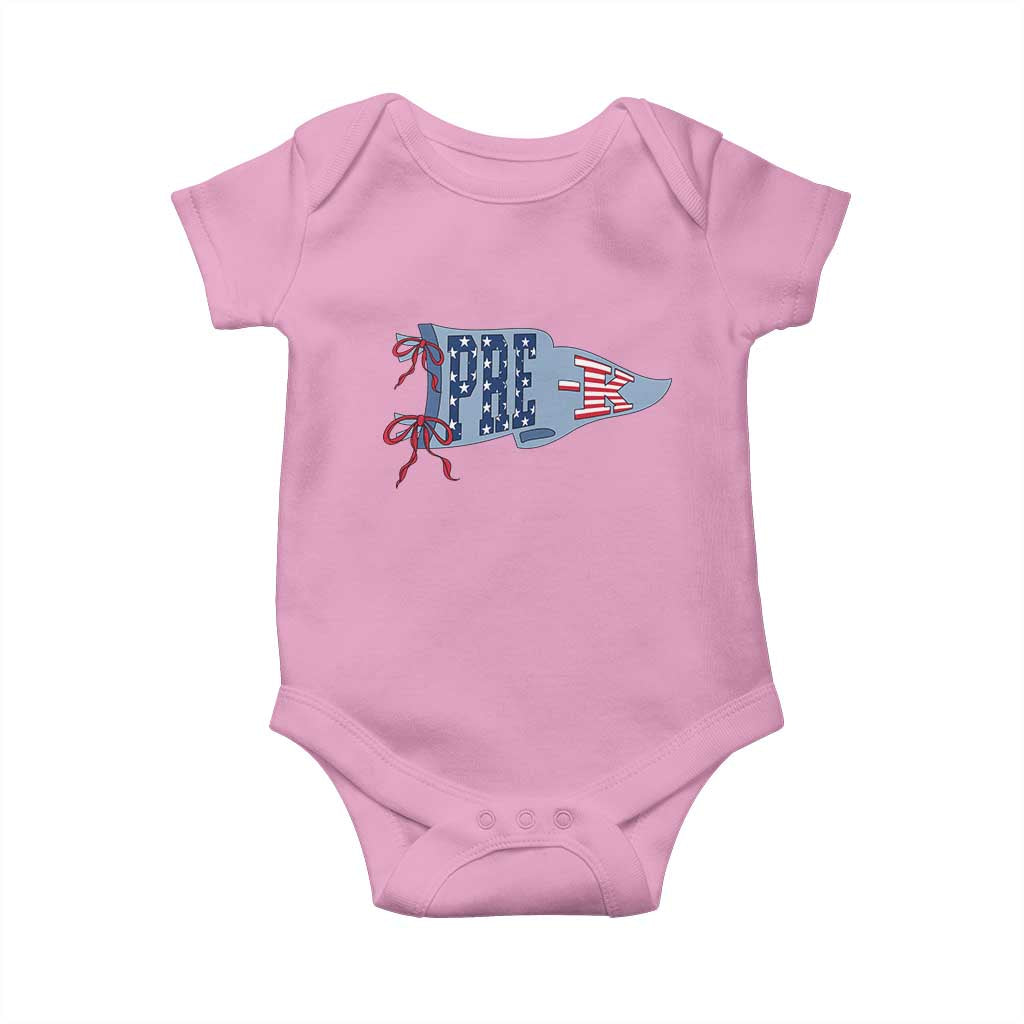Pre-K Teacher Pennant US Flag Back to School Baby Onesie TS14 Light Pink Print Your Wear