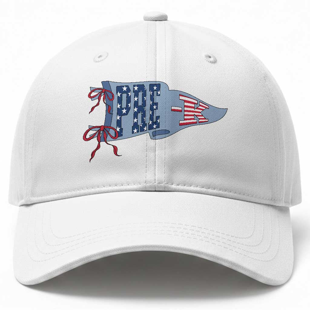 Pre-K Teacher Pennant US Flag Back to School Baseball Cap TS14 Print Your Wear