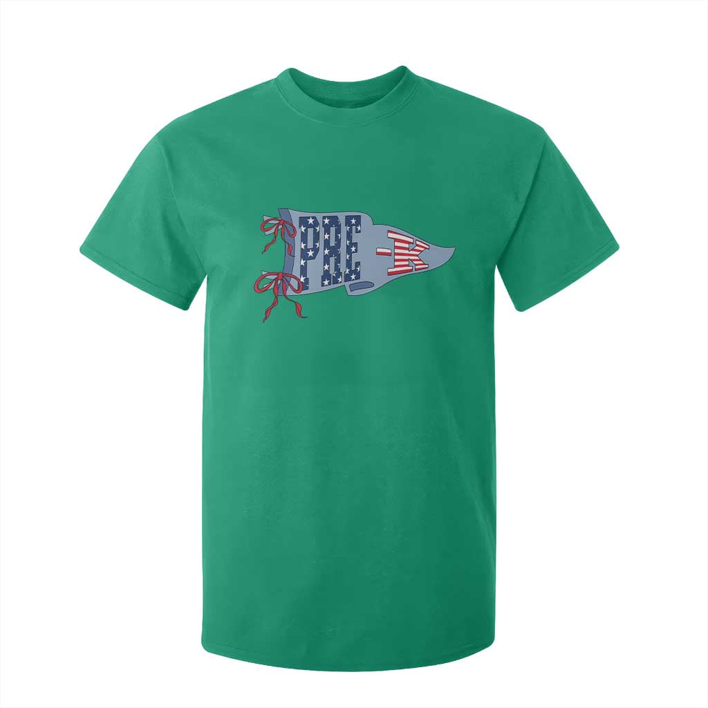 Pre-K Teacher Pennant US Flag Back to School T Shirt For Kid TS14 Irish Green Print Your Wear