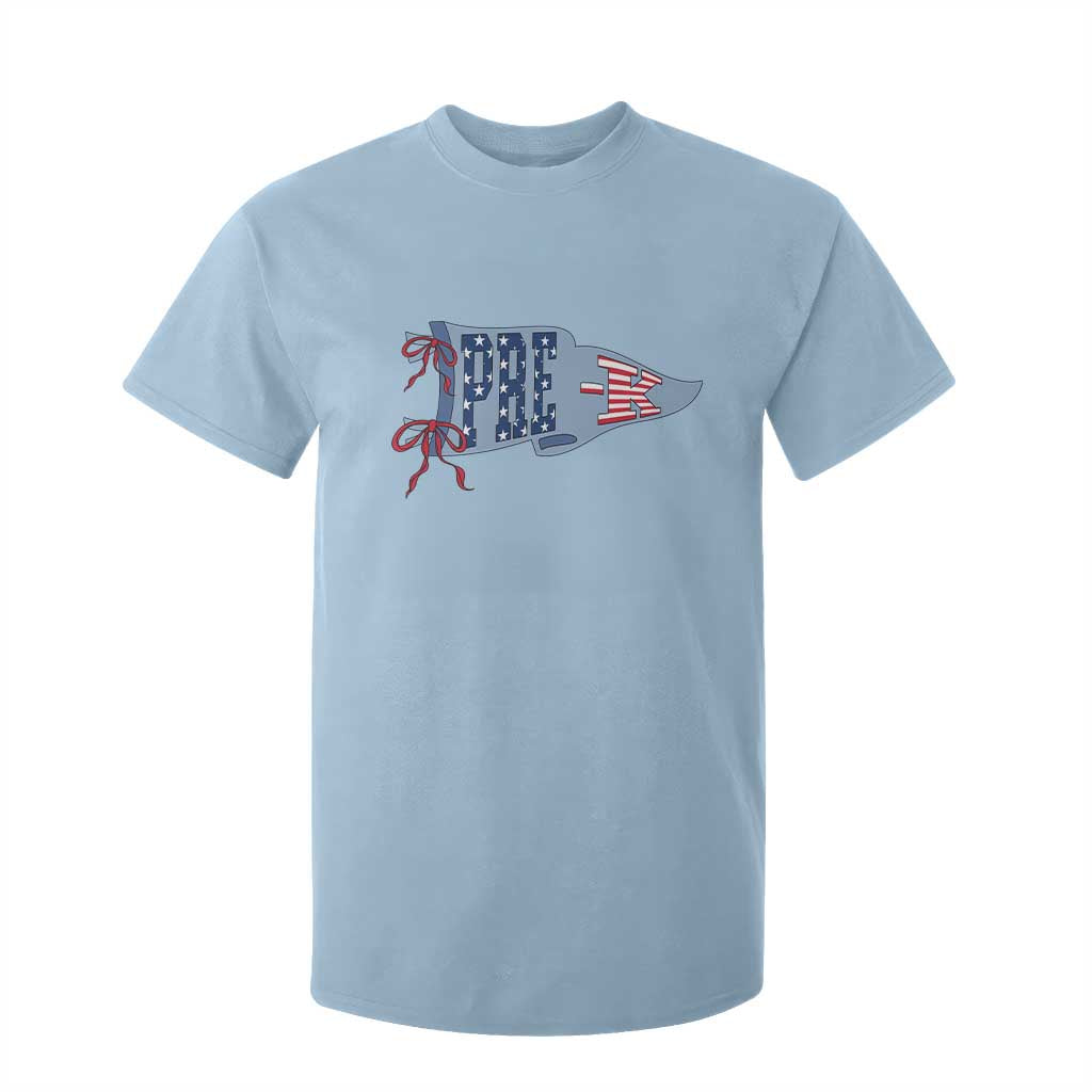Pre-K Teacher Pennant US Flag Back to School T Shirt For Kid TS14 Light Blue Print Your Wear