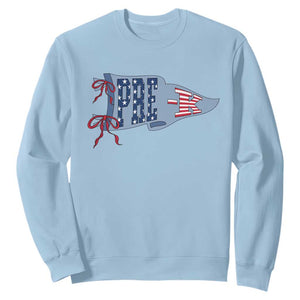 Pre-K Teacher Pennant US Flag Back to School Sweatshirt TS14 Light Blue Print Your Wear