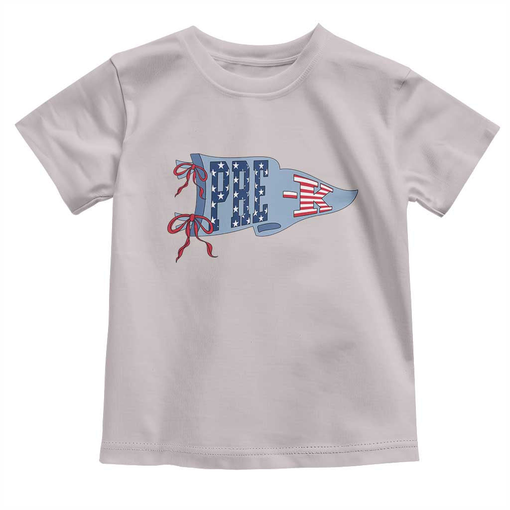 Pre-K Teacher Pennant US Flag Back to School Toddler T Shirt TS14 Ice Gray Print Your Wear