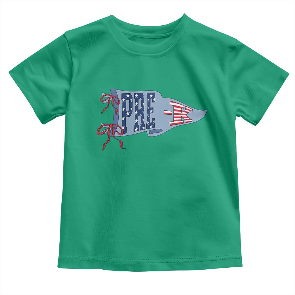 Pre-K Teacher Pennant US Flag Back to School Toddler T Shirt TS14 Irish Green Print Your Wear