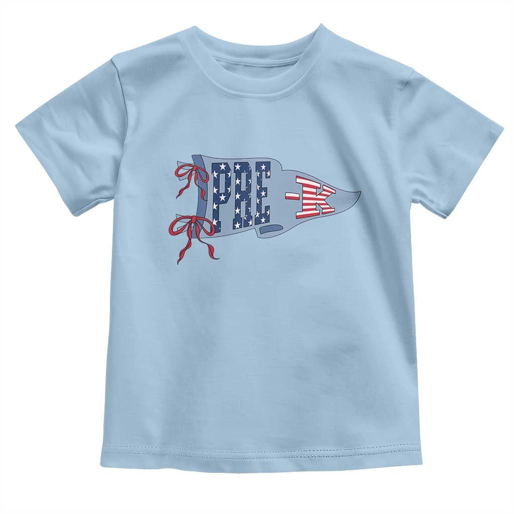 Pre-K Teacher Pennant US Flag Back to School Toddler T Shirt TS14 Light Blue Print Your Wear