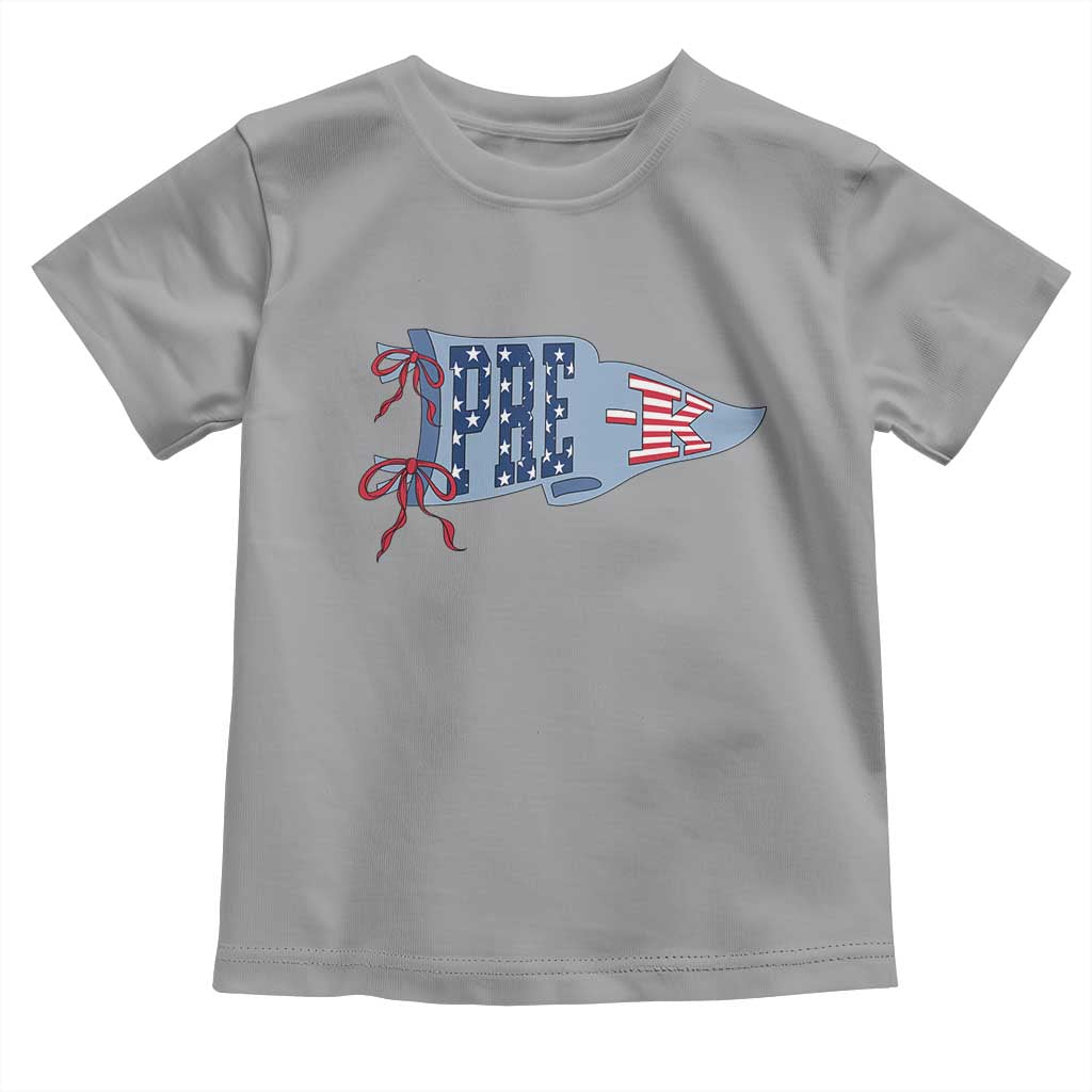 Pre-K Teacher Pennant US Flag Back to School Toddler T Shirt TS14 Sport Gray Print Your Wear