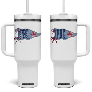 Pre-K Teacher Pennant US Flag Back to School Tumbler With Handle TS14 One Size: 40 oz White Print Your Wear