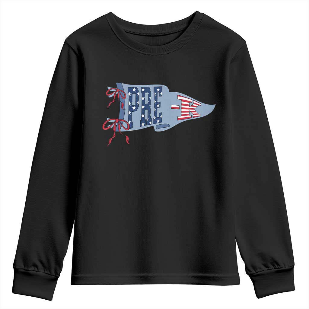 Pre-K Teacher Pennant US Flag Back to School Youth Sweatshirt TS14 Black Print Your Wear