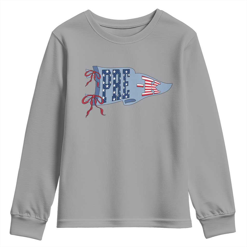 Pre-K Teacher Pennant US Flag Back to School Youth Sweatshirt TS14 Sport Gray Print Your Wear