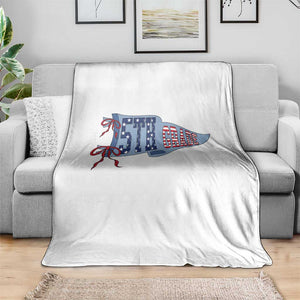 5th Grade Teacher Pennant US Flag Back to School Throw Blanket