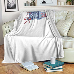 5th Grade Teacher Pennant US Flag Back to School Throw Blanket