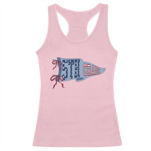 5th Grade Teacher Pennant US Flag Back to School Racerback Tank Top