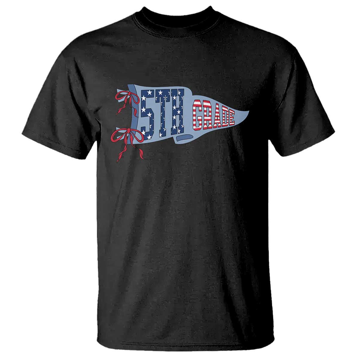 5th Grade Teacher Pennant US Flag Back to School T Shirt