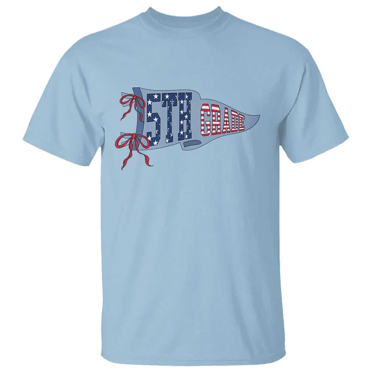 5th Grade Teacher Pennant US Flag Back to School T Shirt