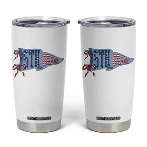5th Grade Teacher Pennant US Flag Back to School Tumbler Cup