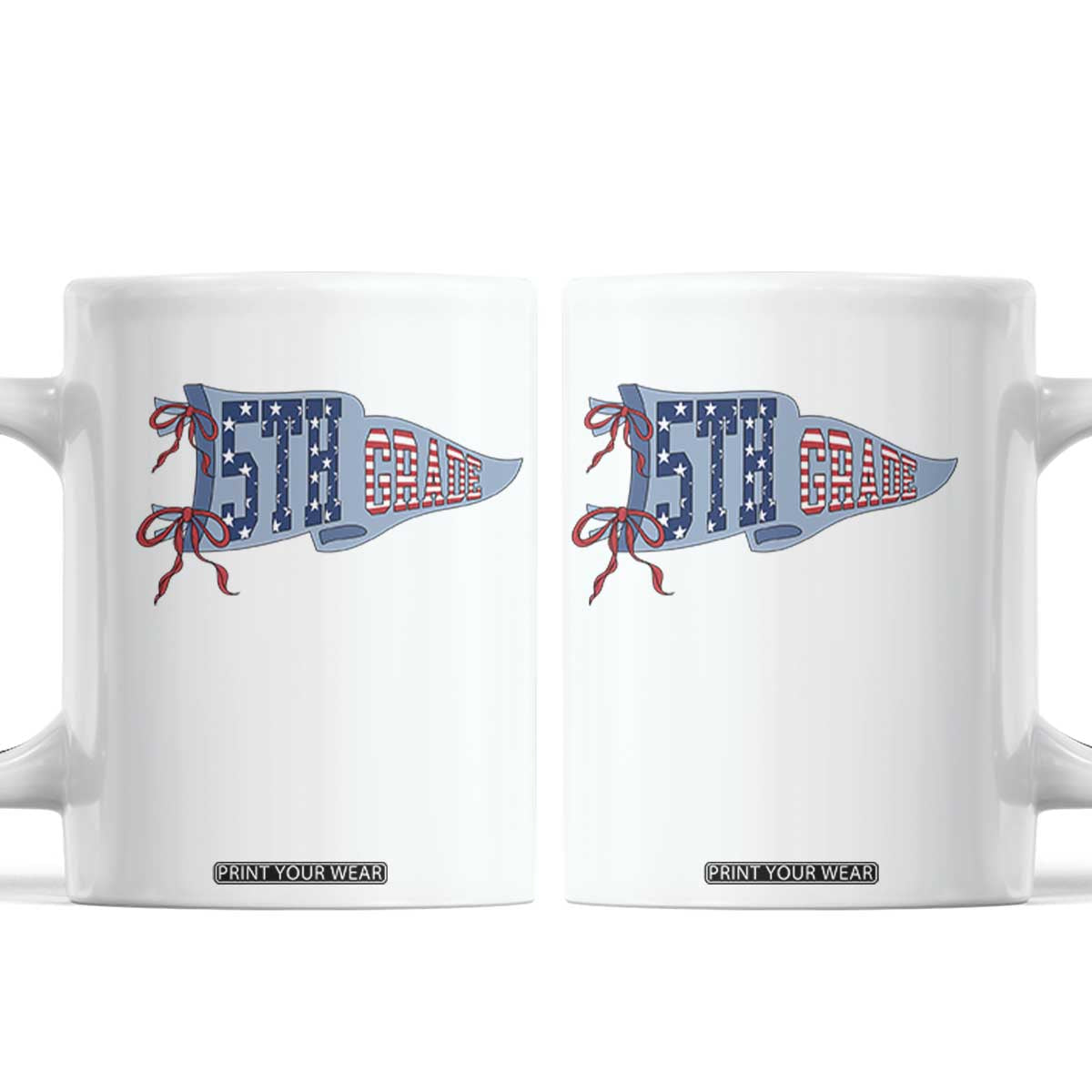 5th Grade Teacher Pennant US Flag Back to School Coffee Mug