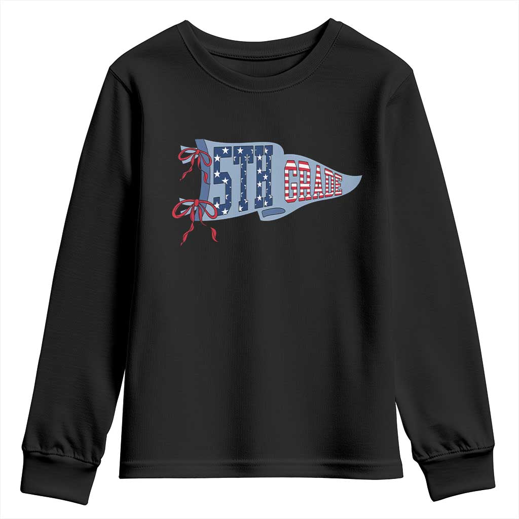 5th Grade Teacher Pennant US Flag Back to School Youth Sweatshirt