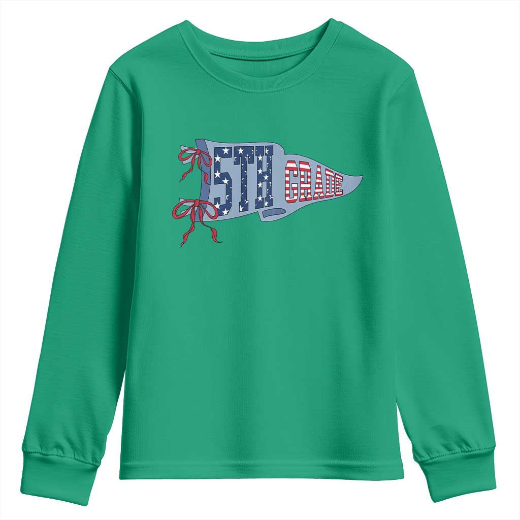 5th Grade Teacher Pennant US Flag Back to School Youth Sweatshirt
