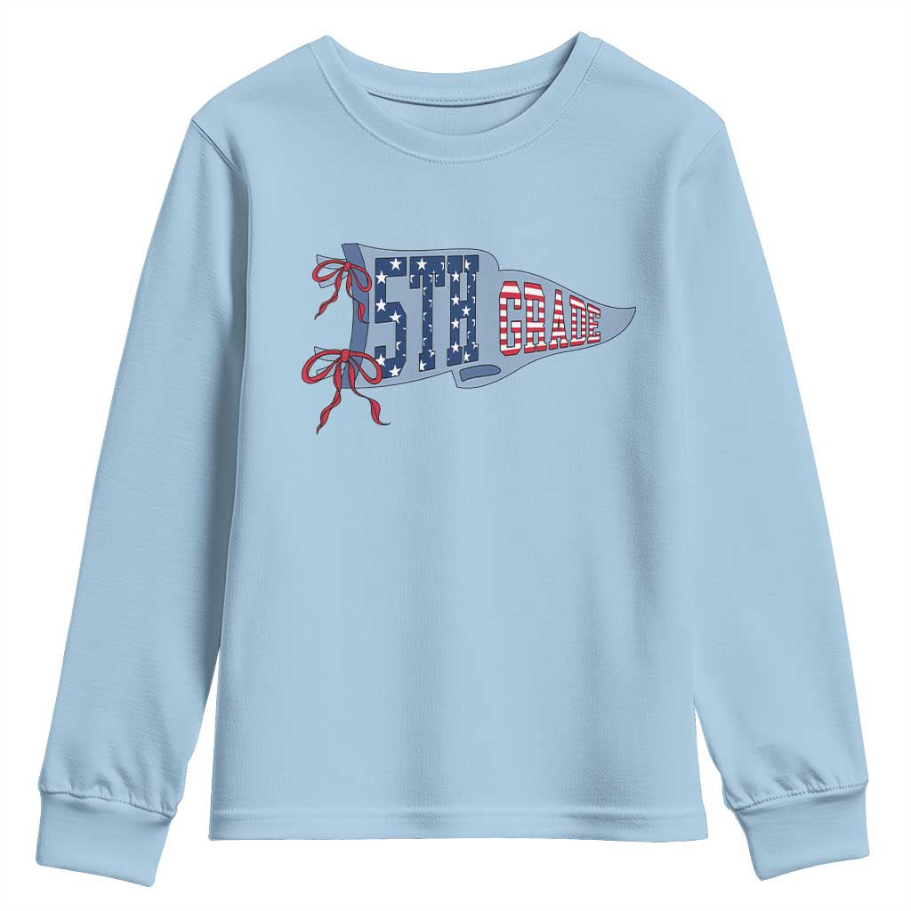 5th Grade Teacher Pennant US Flag Back to School Youth Sweatshirt