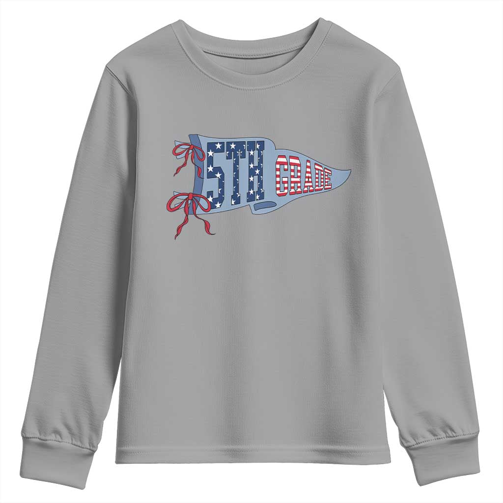 5th Grade Teacher Pennant US Flag Back to School Youth Sweatshirt