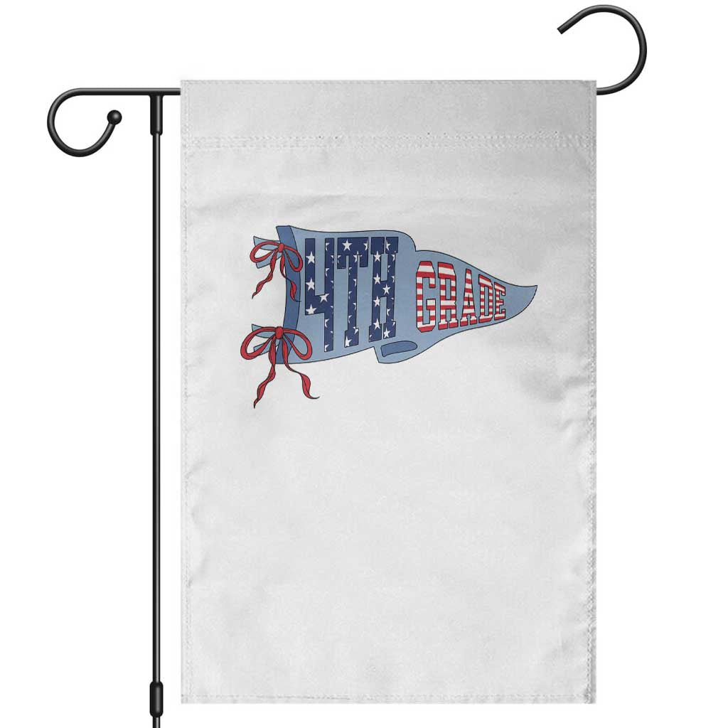 4th Grade Teacher Pennant US Flag Back to School Garden Flag TS14 White Print Your Wear