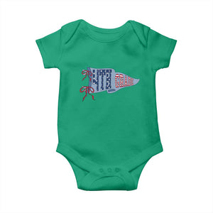4th Grade Teacher Pennant US Flag Back to School Baby Onesie