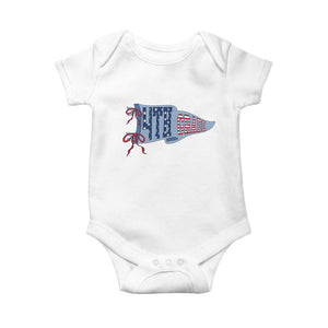 4th Grade Teacher Pennant US Flag Back to School Baby Onesie