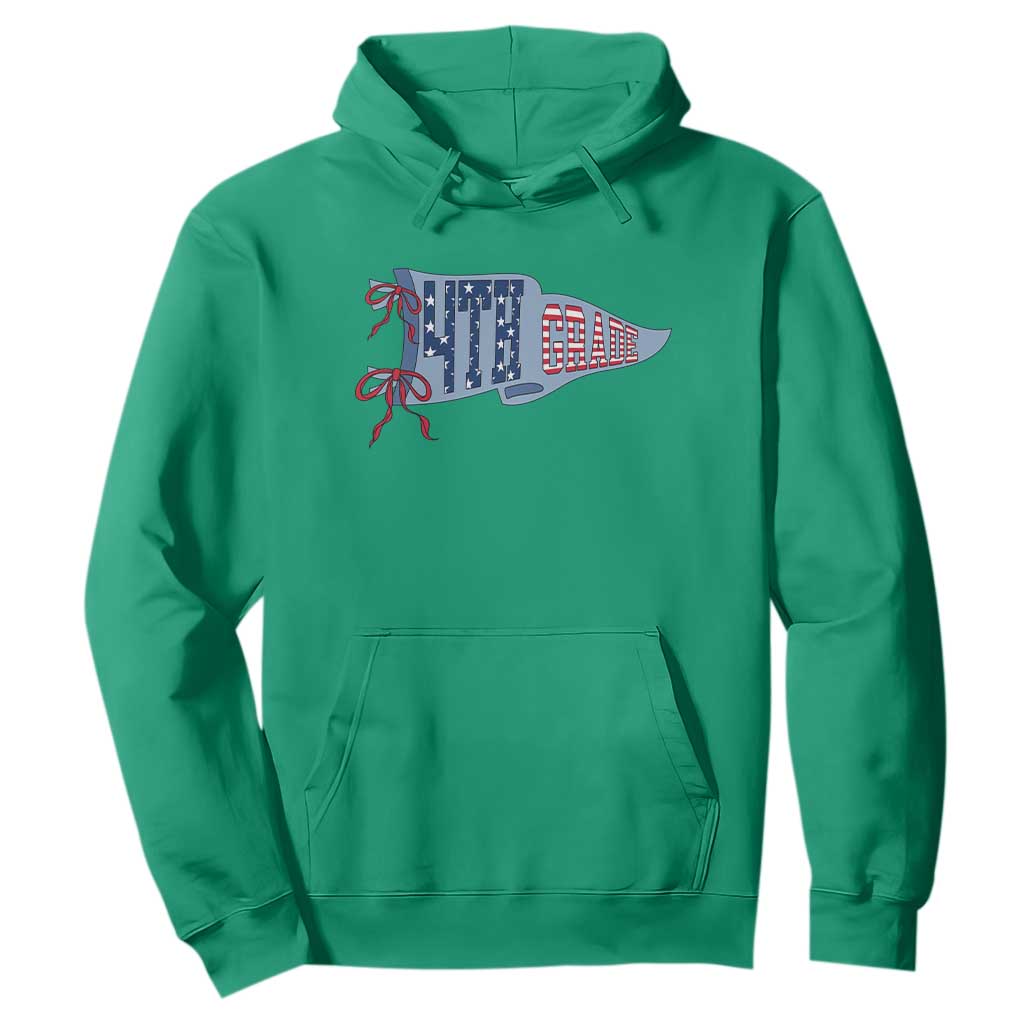 4th Grade Teacher Pennant US Flag Back to School Hoodie