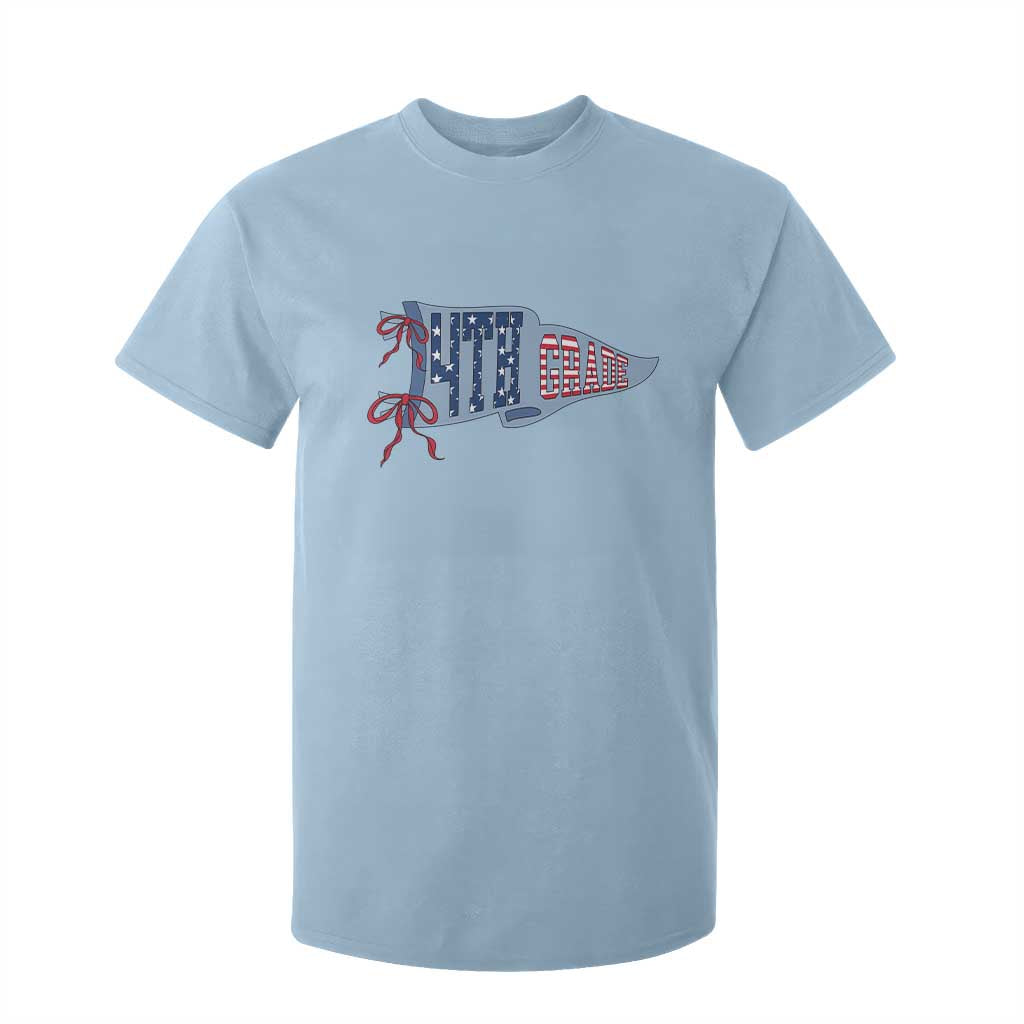 4th Grade Teacher Pennant US Flag Back to School T Shirt For Kid