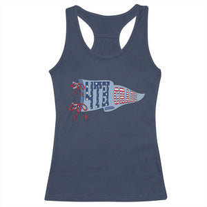 4th Grade Teacher Pennant US Flag Back to School Racerback Tank Top
