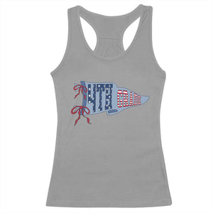 4th Grade Teacher Pennant US Flag Back to School Racerback Tank Top
