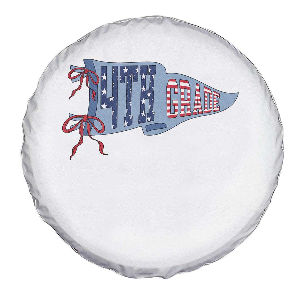 4th Grade Teacher Pennant US Flag Back to School Spare Tire Cover