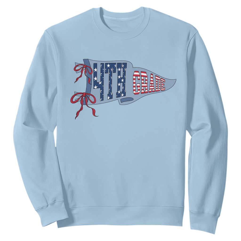 4th Grade Teacher Pennant US Flag Back to School Sweatshirt