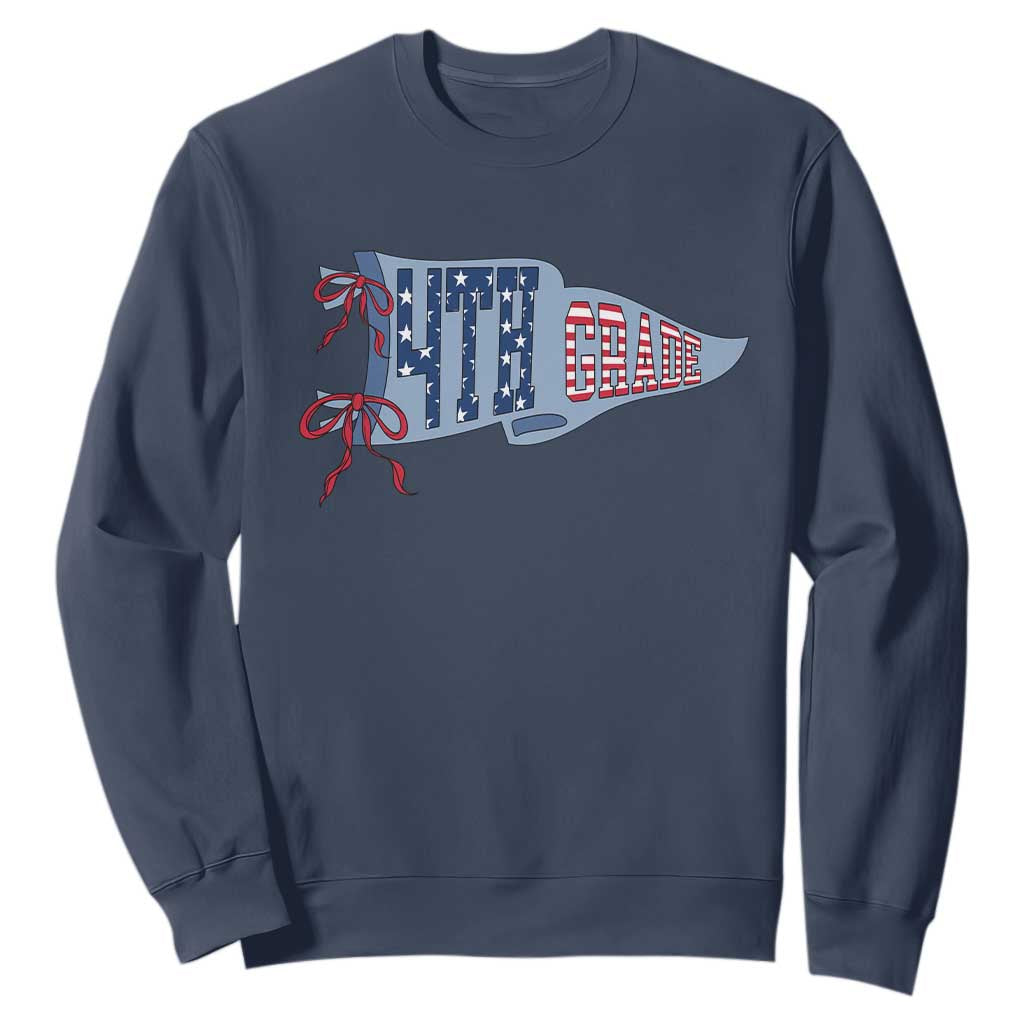 4th Grade Teacher Pennant US Flag Back to School Sweatshirt