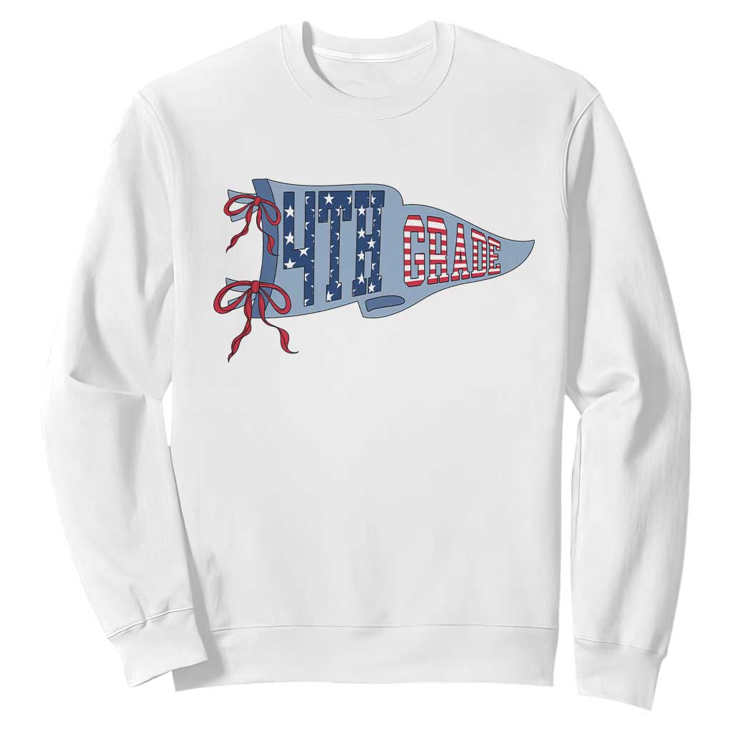 4th Grade Teacher Pennant US Flag Back to School Sweatshirt